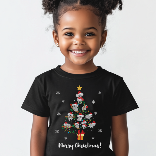 Kids Koala Christmas Tree T-shirt | Unisex Sizes