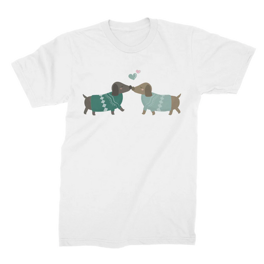 Ladies Sausage Dog Couple T-shirt | S - 4XL