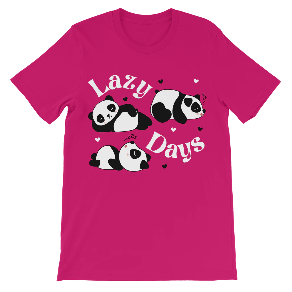 Girls "Lazy Days" Panda Graphic T-shirt