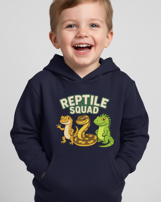 Kids “Reptile Squad” Hoodie – Cute Gecko, Snake & Lizard Design