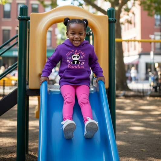 "Just a Girl Who Loves Pandas " Girls Pullover Hoodie (3-13 yrs)