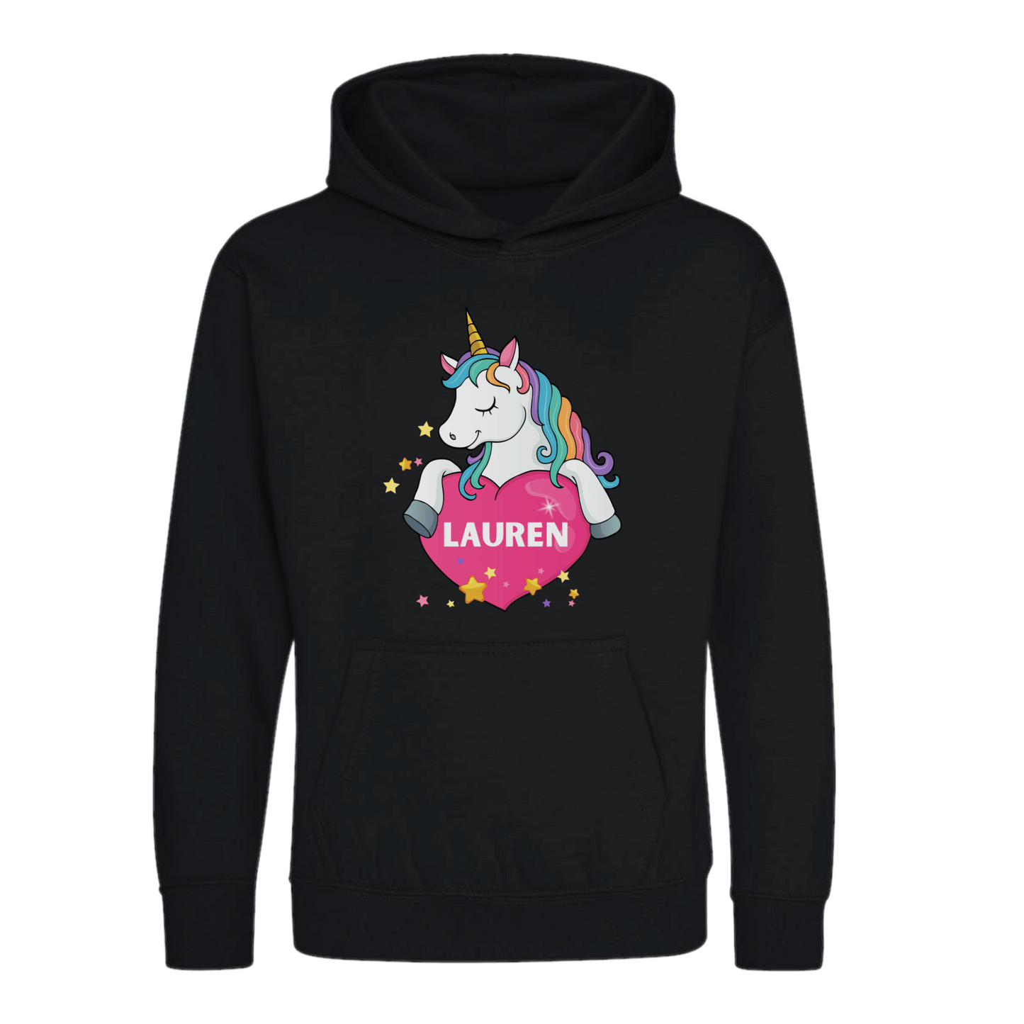 Kids Personalised Printed Hoodie 3 - 13 yrs Black