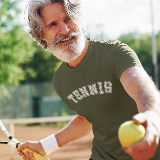 Men's College style 'TENNIS' T-shirt