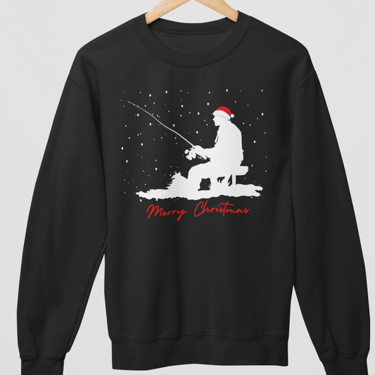 Festive Fisherman - Men's Christmas Sweatshirt | Small - 5XL