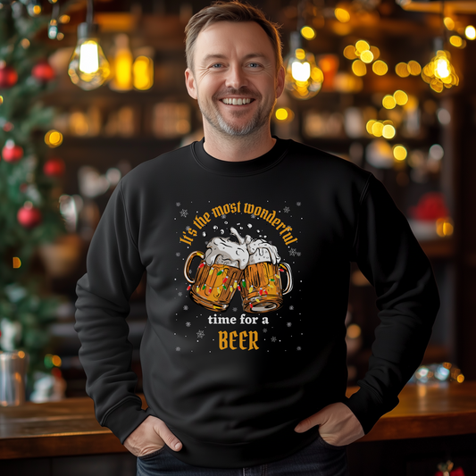 'It's the most wonderful time for a beer' - Unisex Adults Christmas Sweatshirt