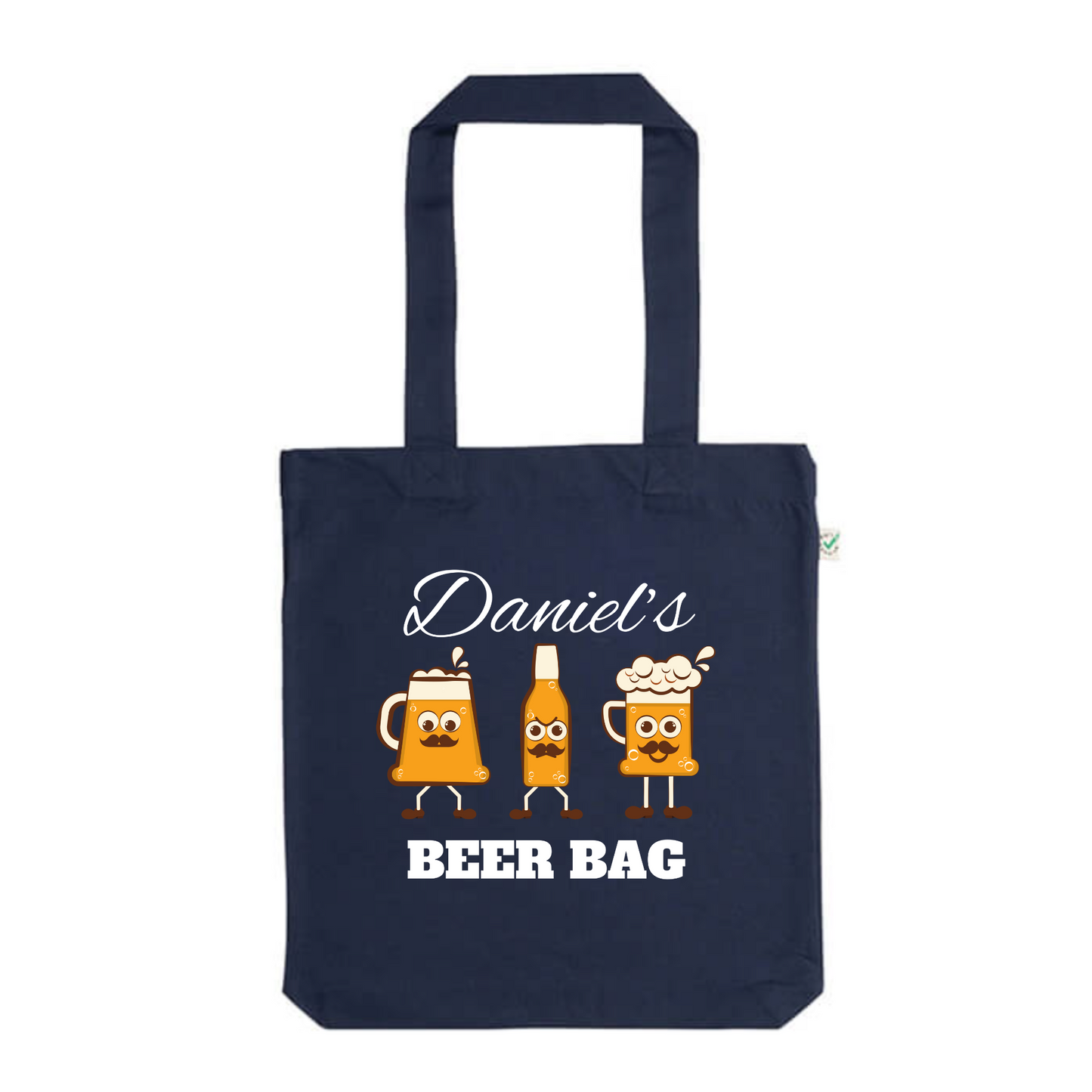 Personalised Beer Bag Tote Bag | Organic Cotton