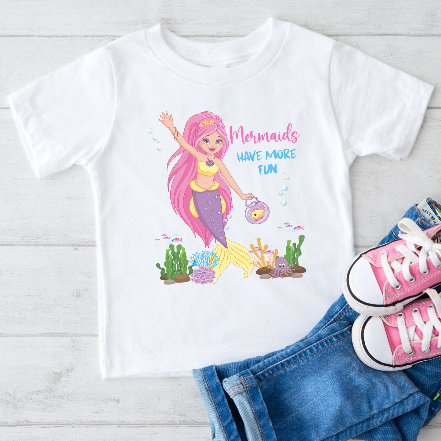 Girls Mermaids Have More Fun! Short Sleeved T-shirt | 3 - 13 yrs