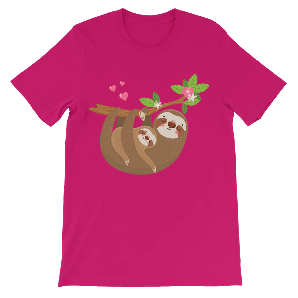 Mum & Baby Sloth -  Girls Sloth T-shirt | 1 - 13 years