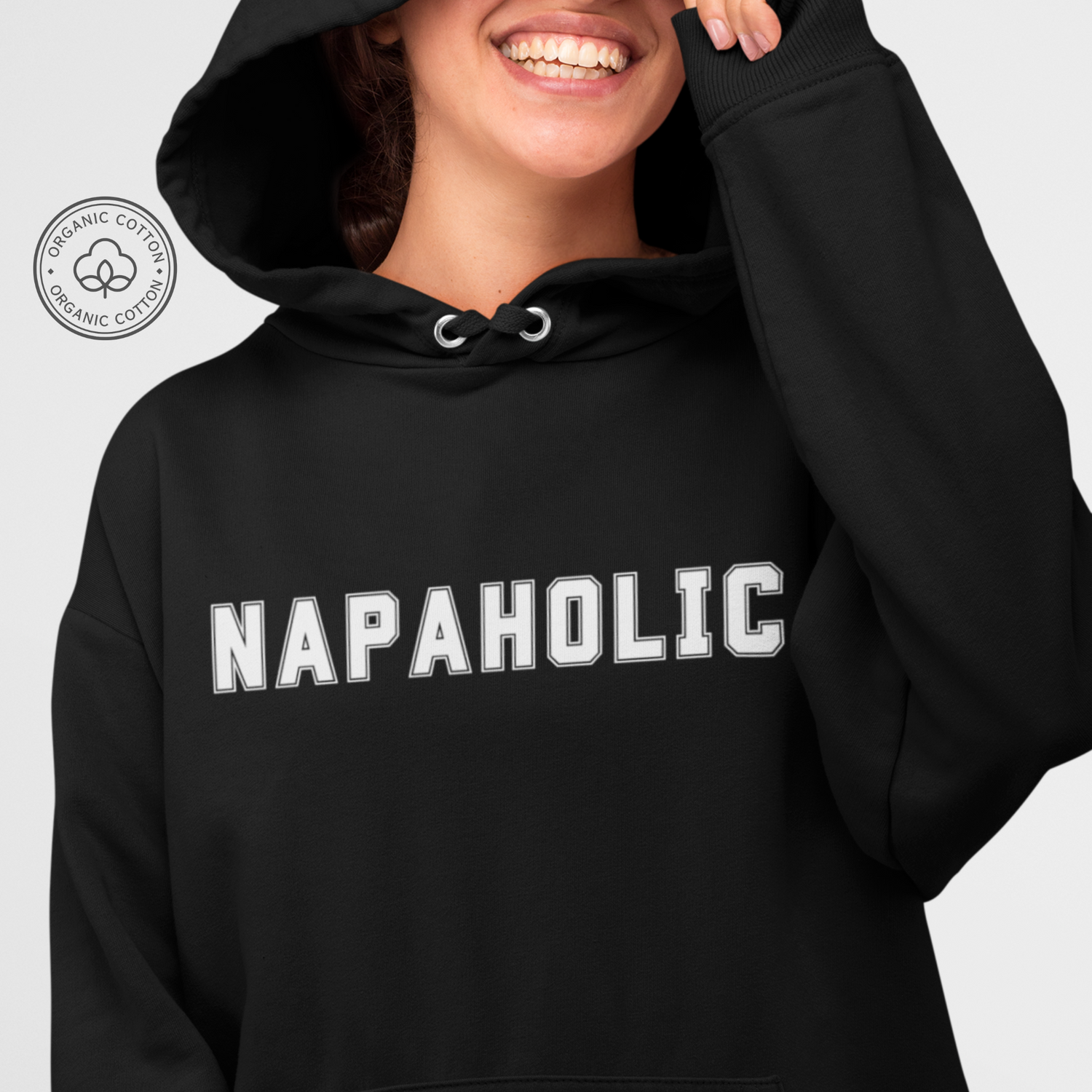 Adults Nap a holic College Style Organic Cotton Hoodie S 4XL