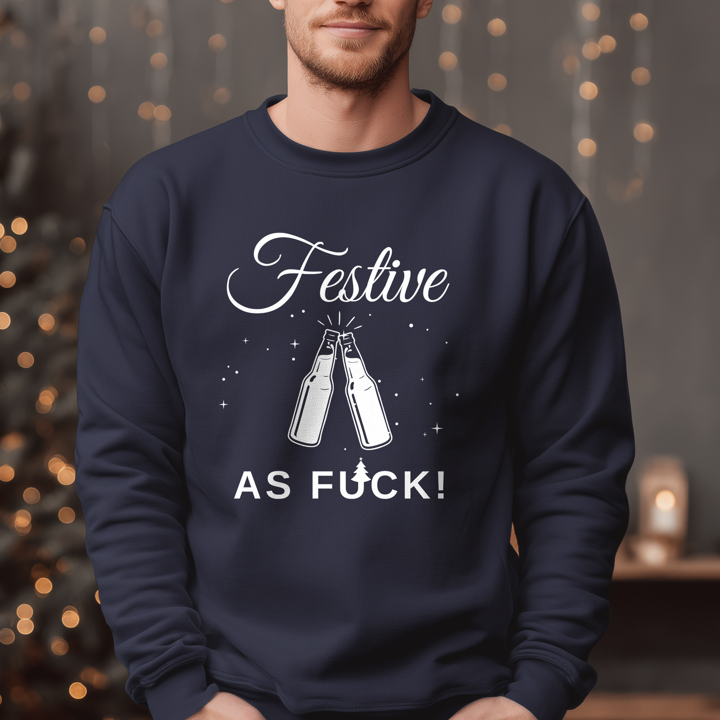 Men’s Funny Christmas Jumper – Festive As F*ck Sweatshirt