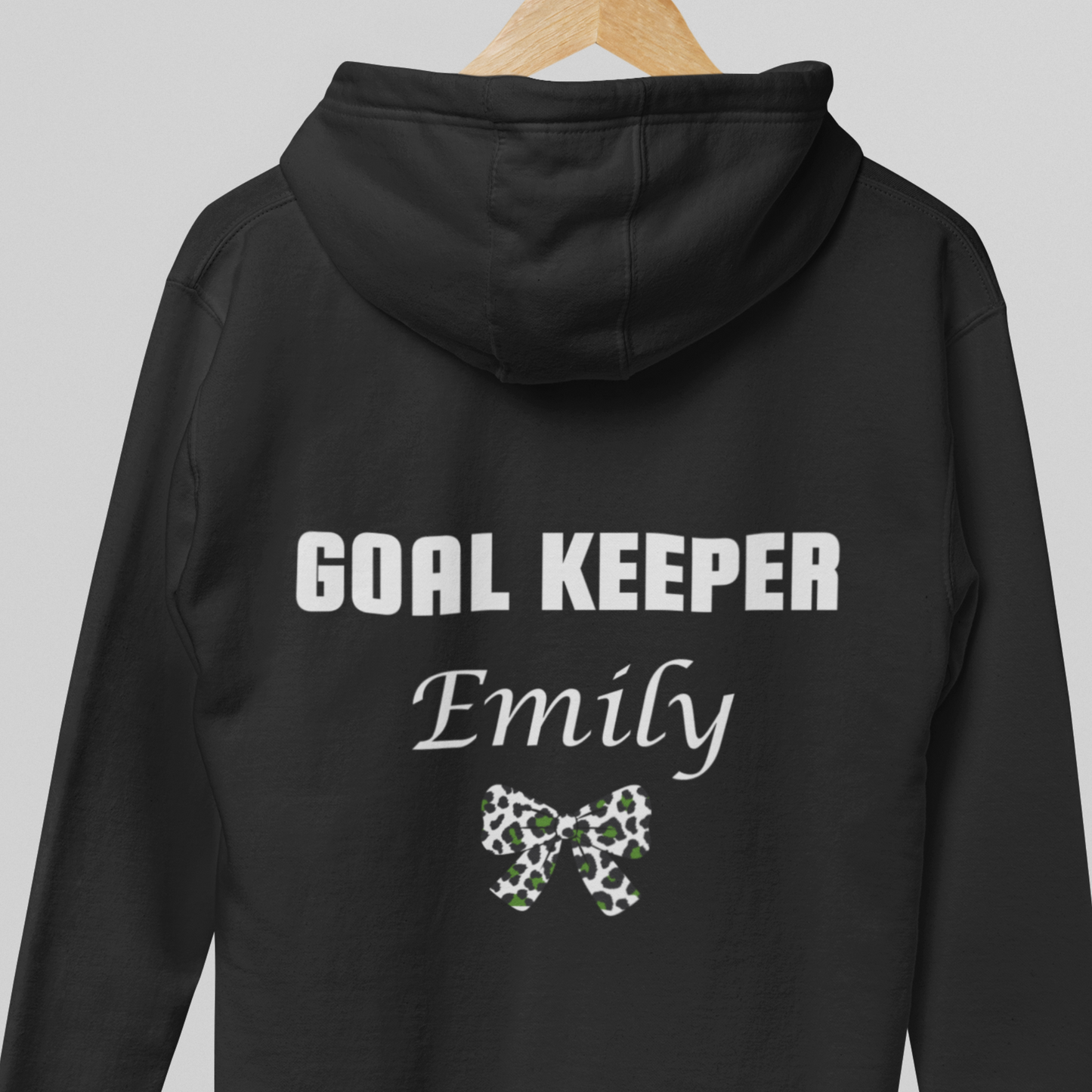 Girls Football Player Position, Name & Bow Back Print Zip Hoodie | 5 - 13 years