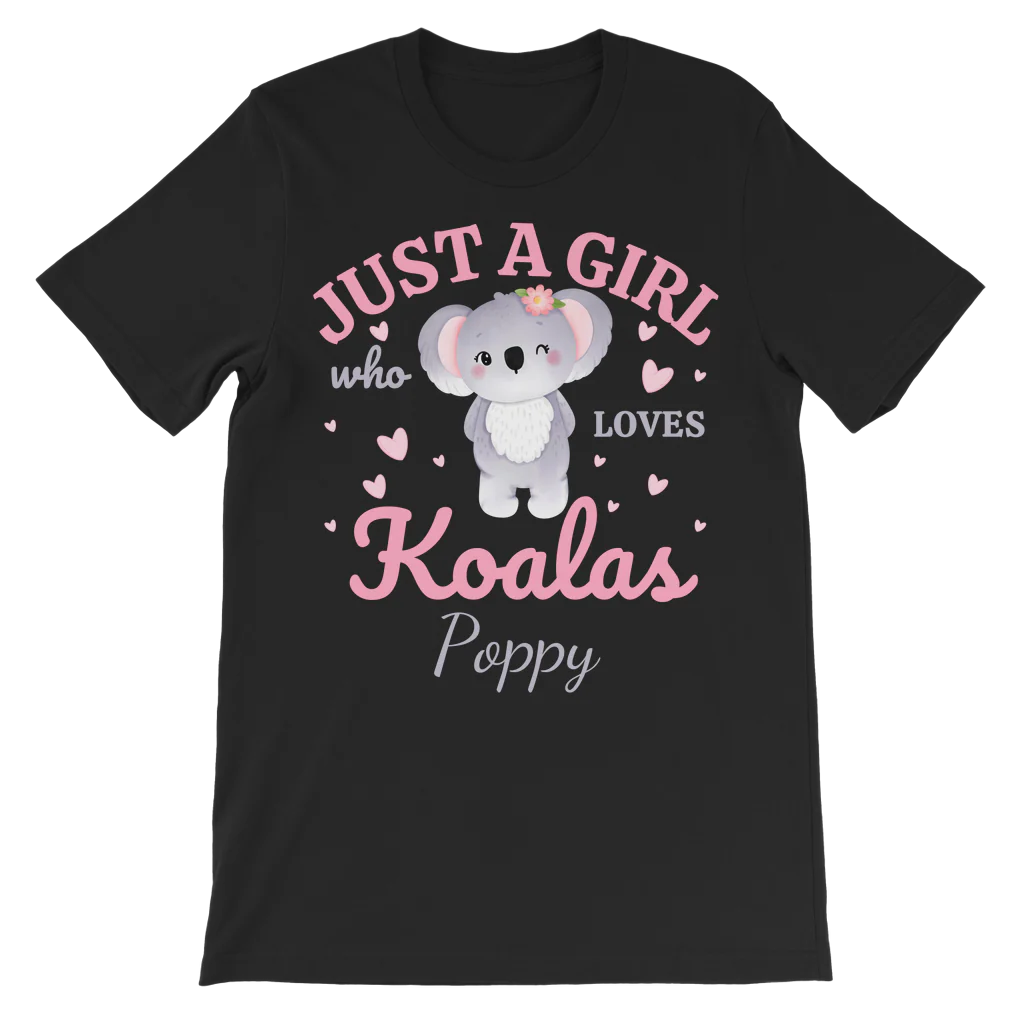 Girls "Just A Girl Who Loves Koalas T-shirt | 3 - 13 years