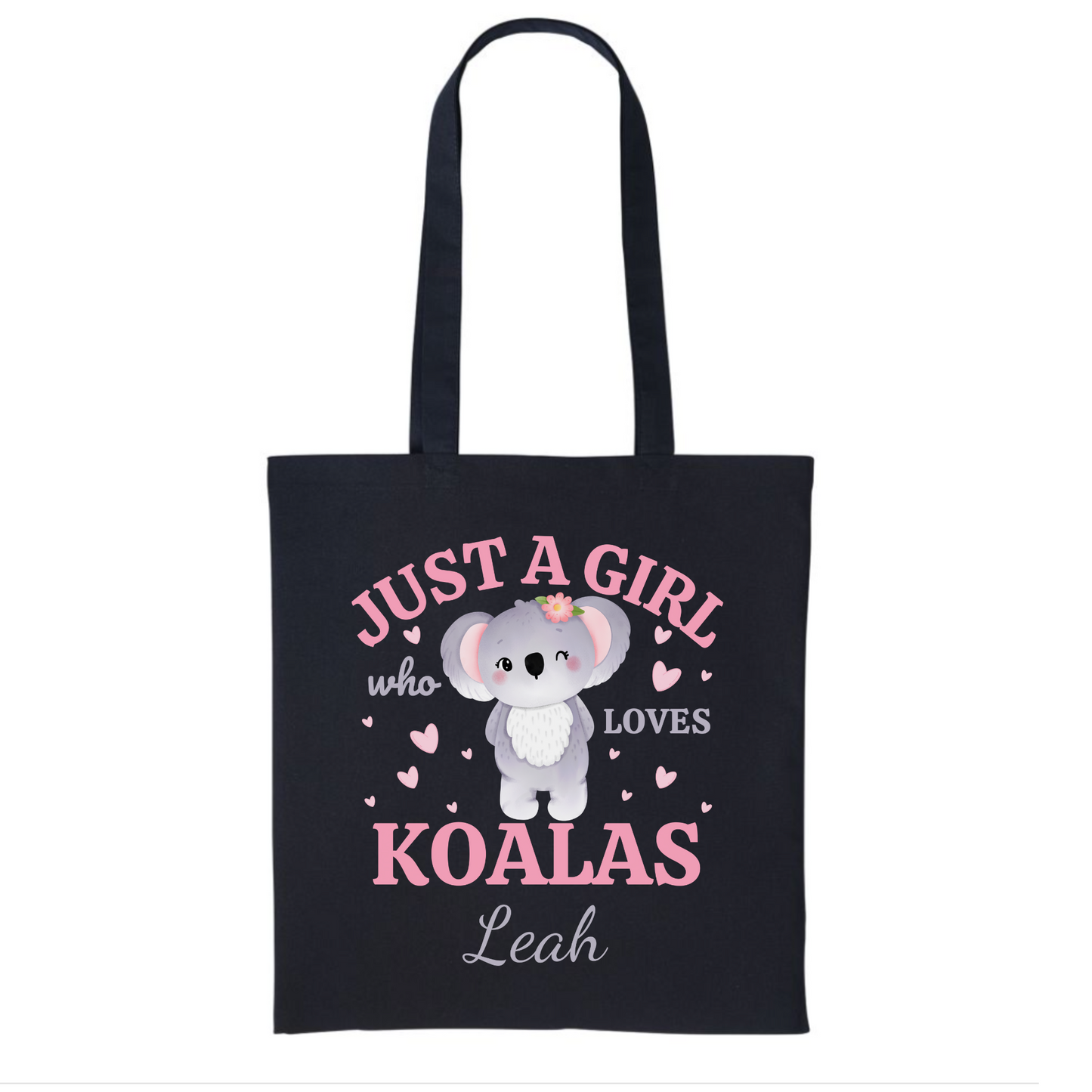 "Just a Girl who Loves Koalas" Girls Personalised Tote Bag