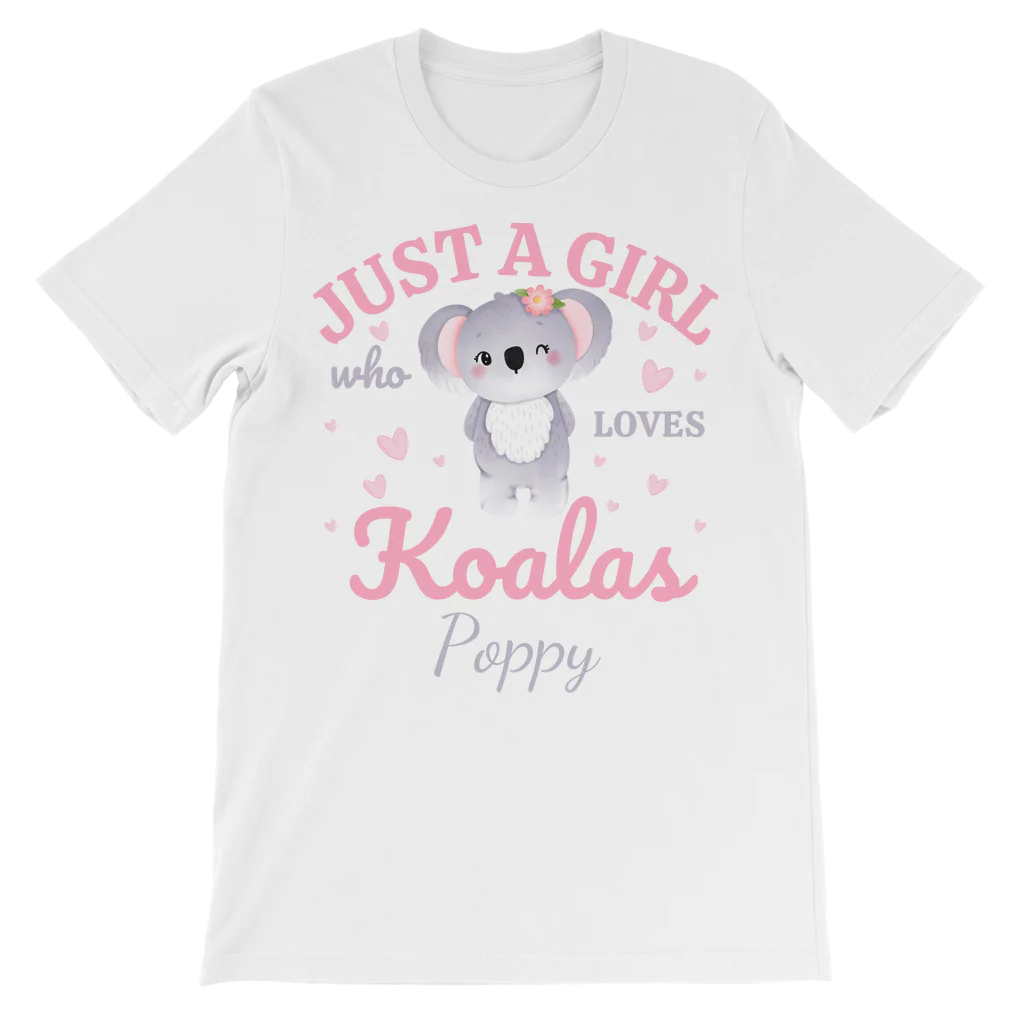 Girls "Just A Girl Who Loves Koalas T-shirt | 3 - 13 years