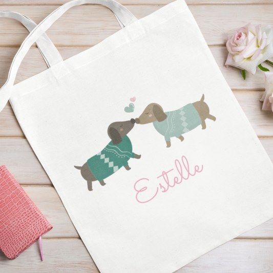 Personalised Sausage Dog Tote Bag