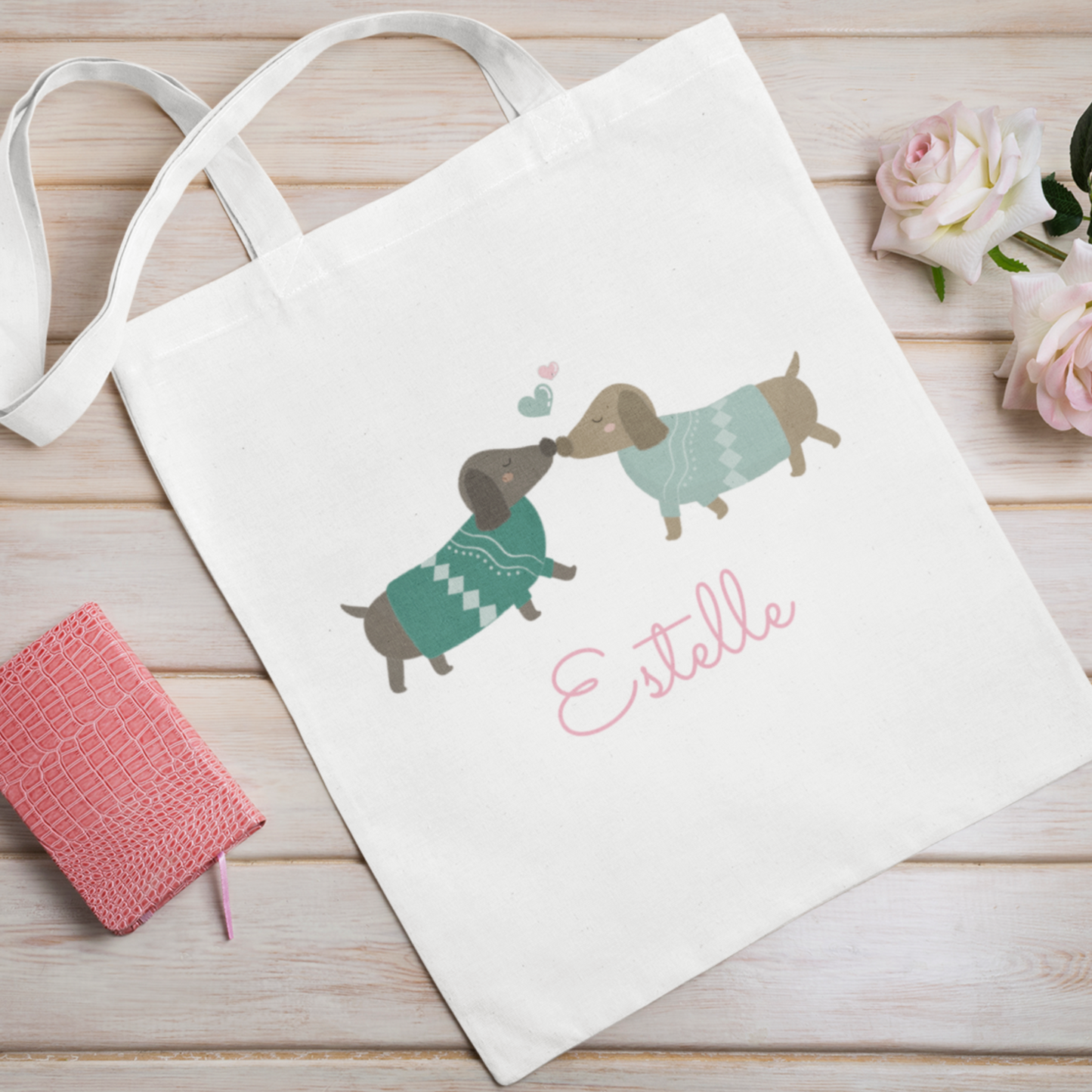 Personalised Sausage Dog Tote Bag