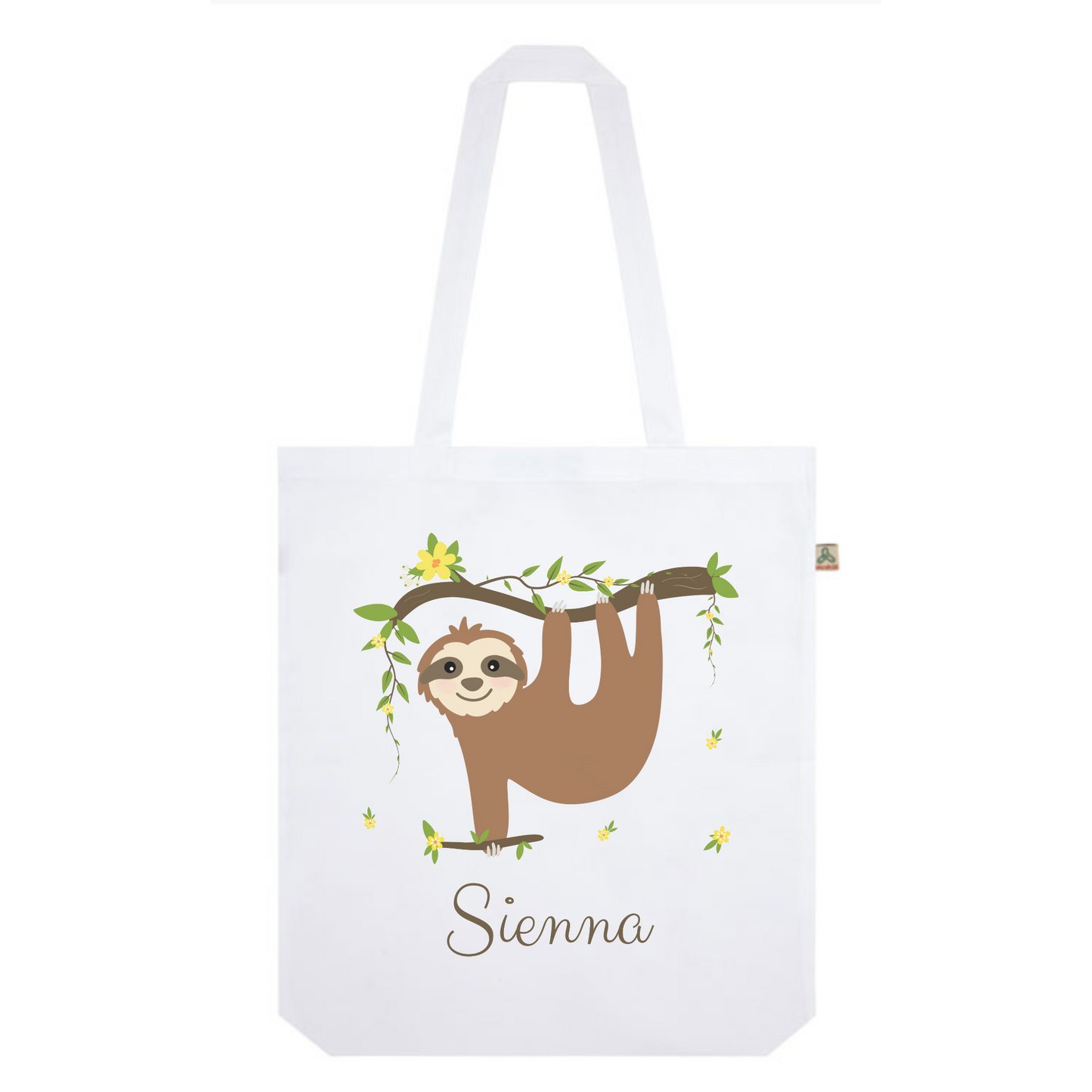 Girls Personalised Sloth Tote Bag | Organic Cotton