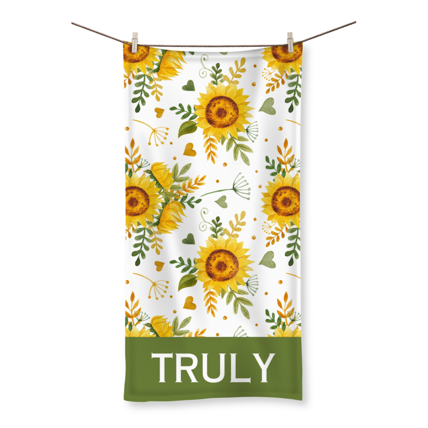 Personalised Sunflowers Beach Towel | 100 x 190 cm