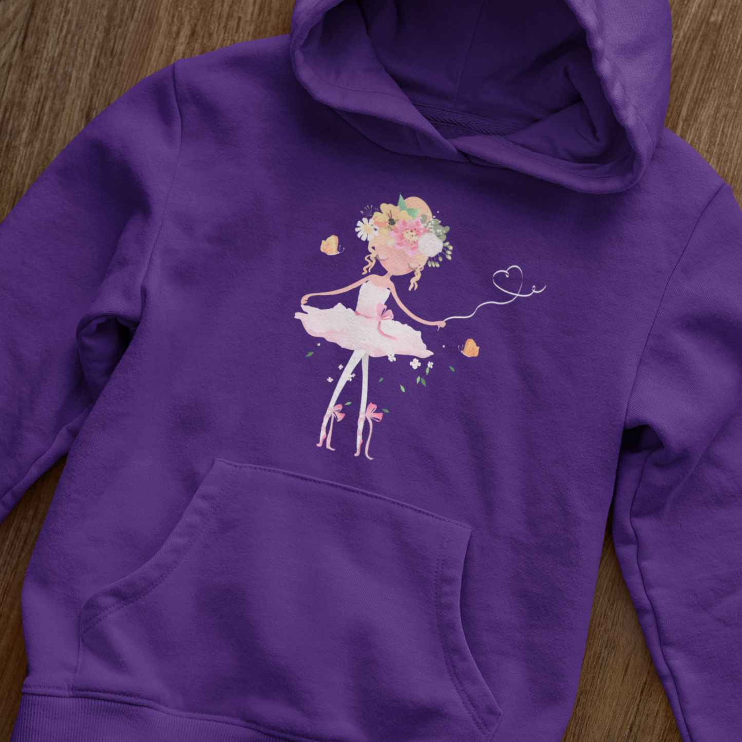 Girls Personalised Pretty Ballerina Hoodie | 3 - 13 years