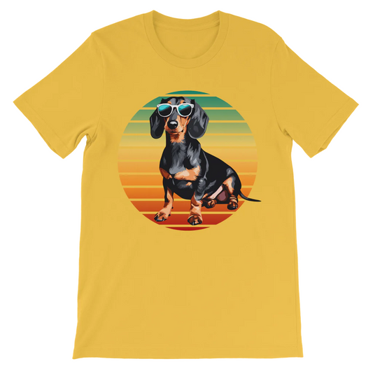 Retro Dachshund - Unisex Kids Cotton T-shirt