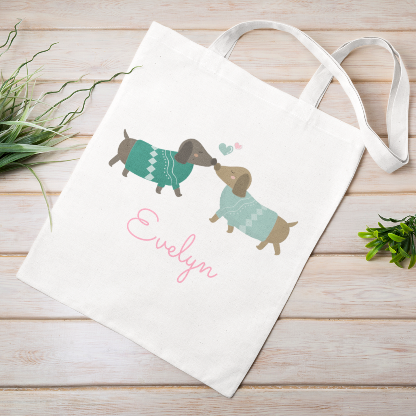 Personalised Sausage Dog Tote Bag