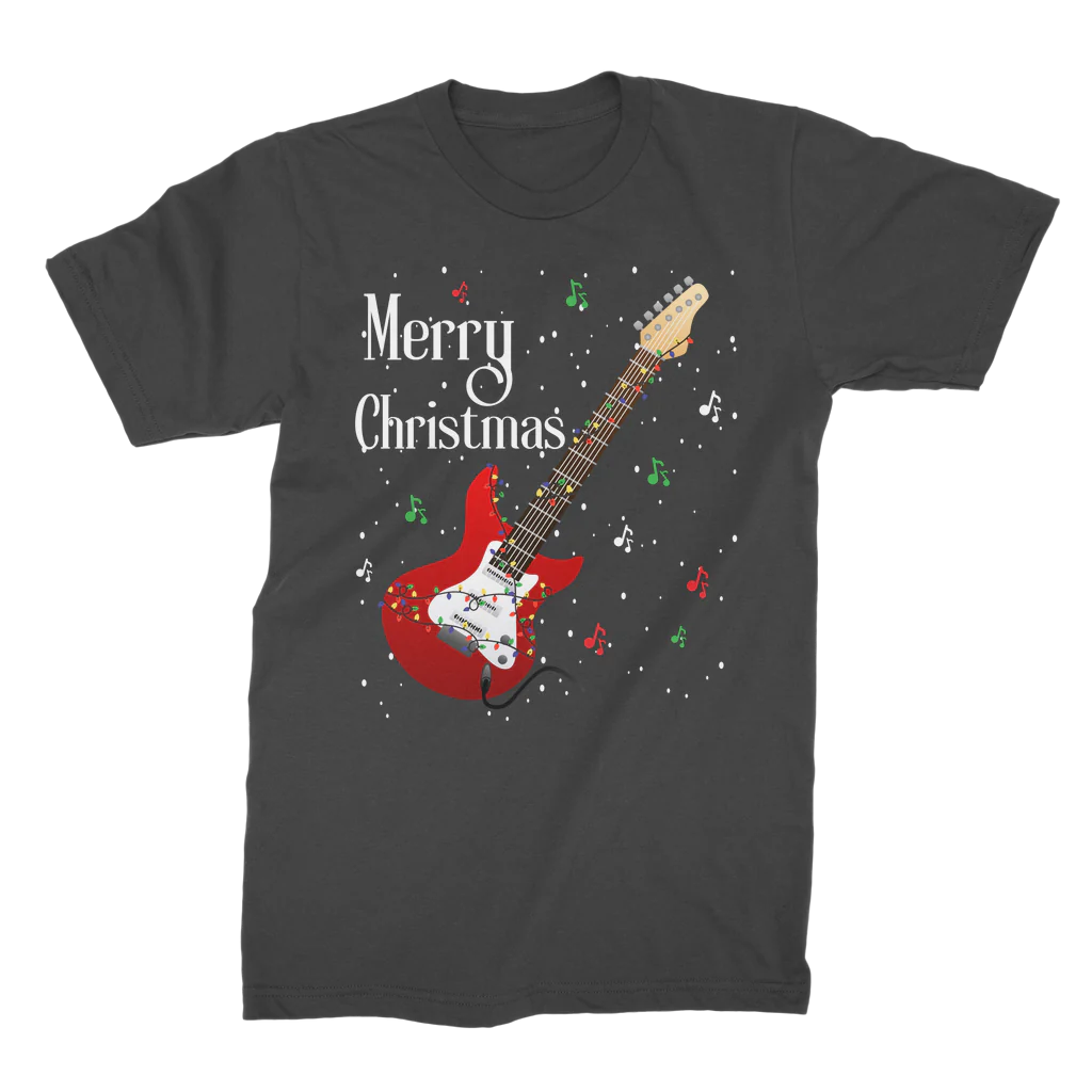 Festive Electric Guitar Christmas T-shirt | Small - 4XL