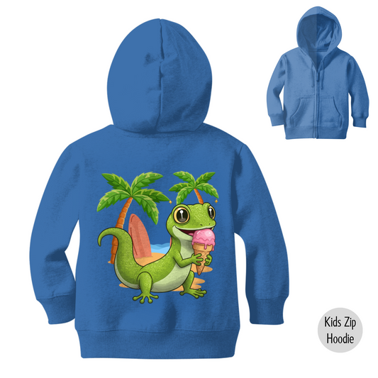 Kids Summer Gecko Zip Hoodie