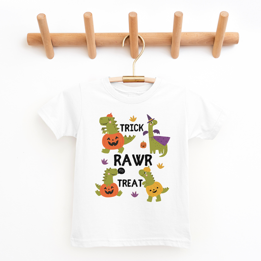 TRICK 'RAWR' TREAT - Kids Halloween Dinosaurs T-shirt | 1 - 8 years
