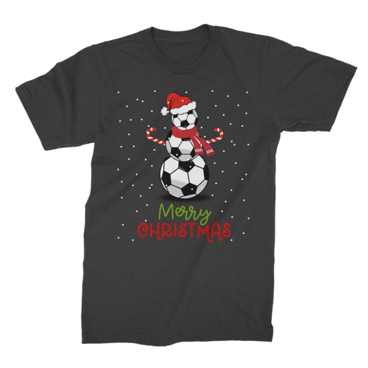 Adults Christmas Football Snowman T-shirt