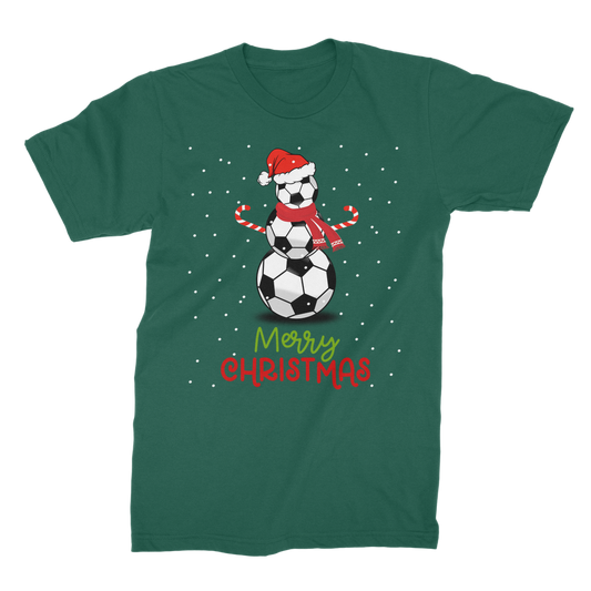 Adults Christmas Football Snowman T-shirt