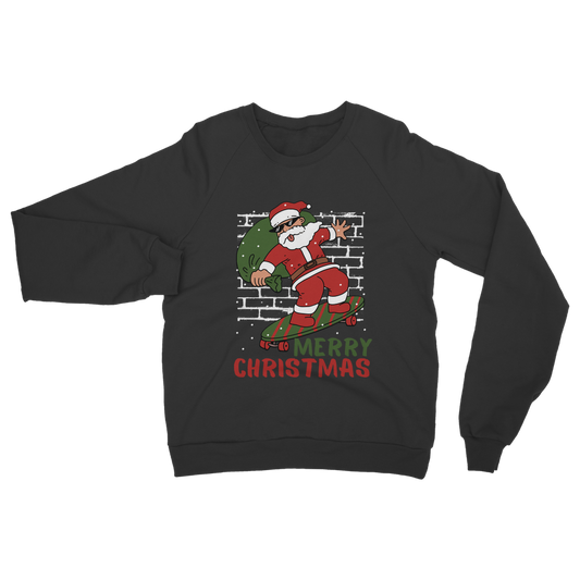 Adult's Skateboarding Santa Christmas Sweatshirt