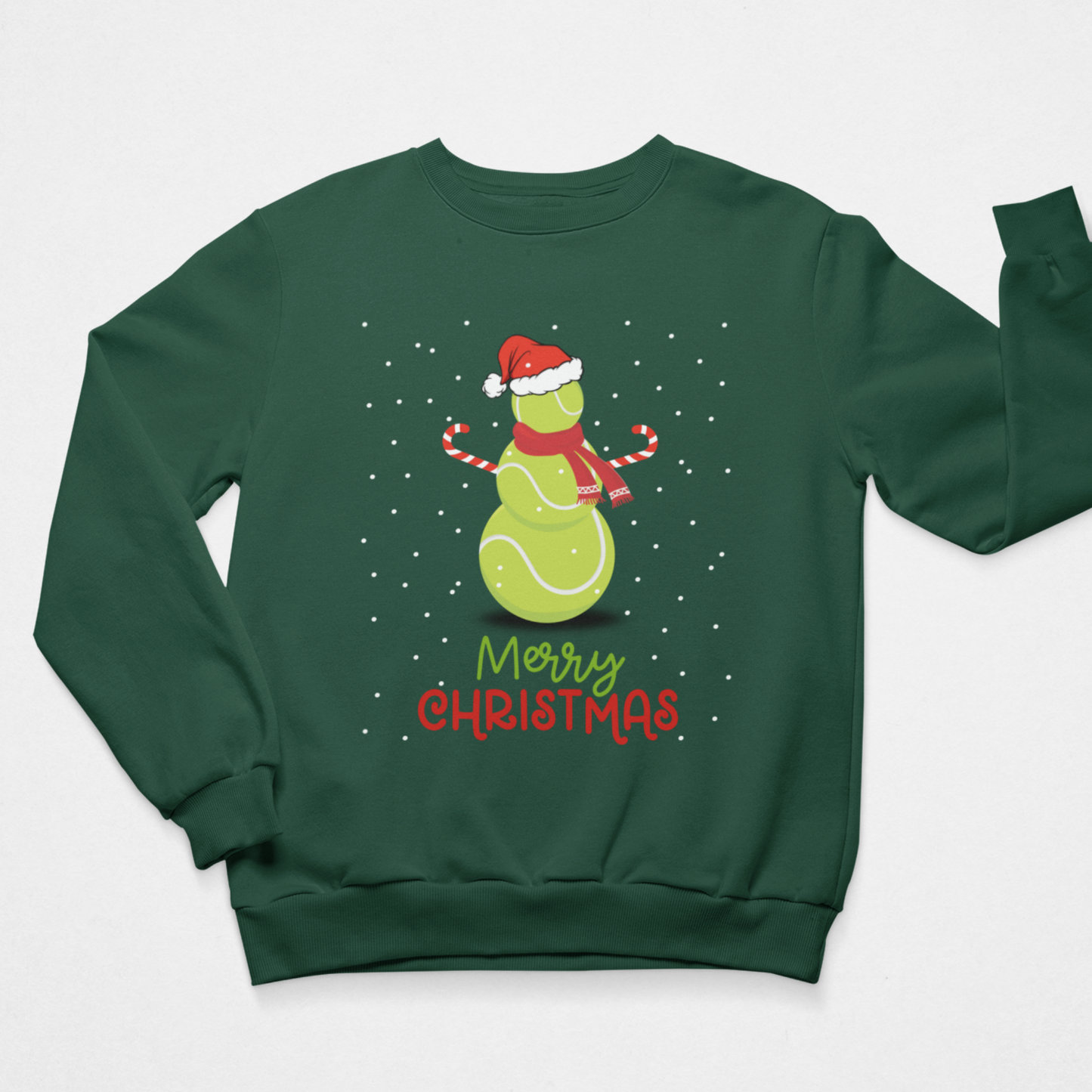 Funny Tennis Ball Snowman Christmas Sweatshirt – Unisex Jumper