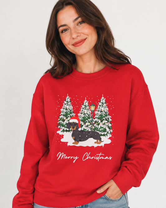 Festive Dachshund Christmas Jumper for Adults