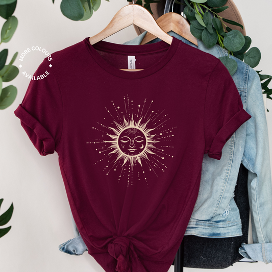 Women's Celestial Sleeping Sun Cotton T-shirt