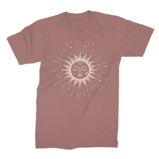 Women's Celestial Sleeping Sun Cotton T-shirt