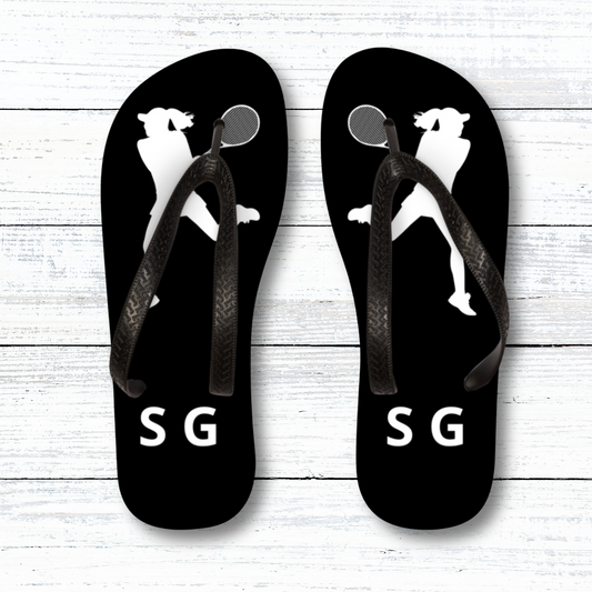 Women's Personalised Tennis Player Flip Flops