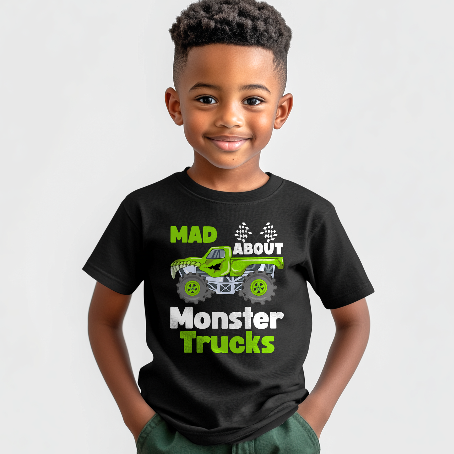 Mad about Monster Trucks Kids Unisex T-Shirt