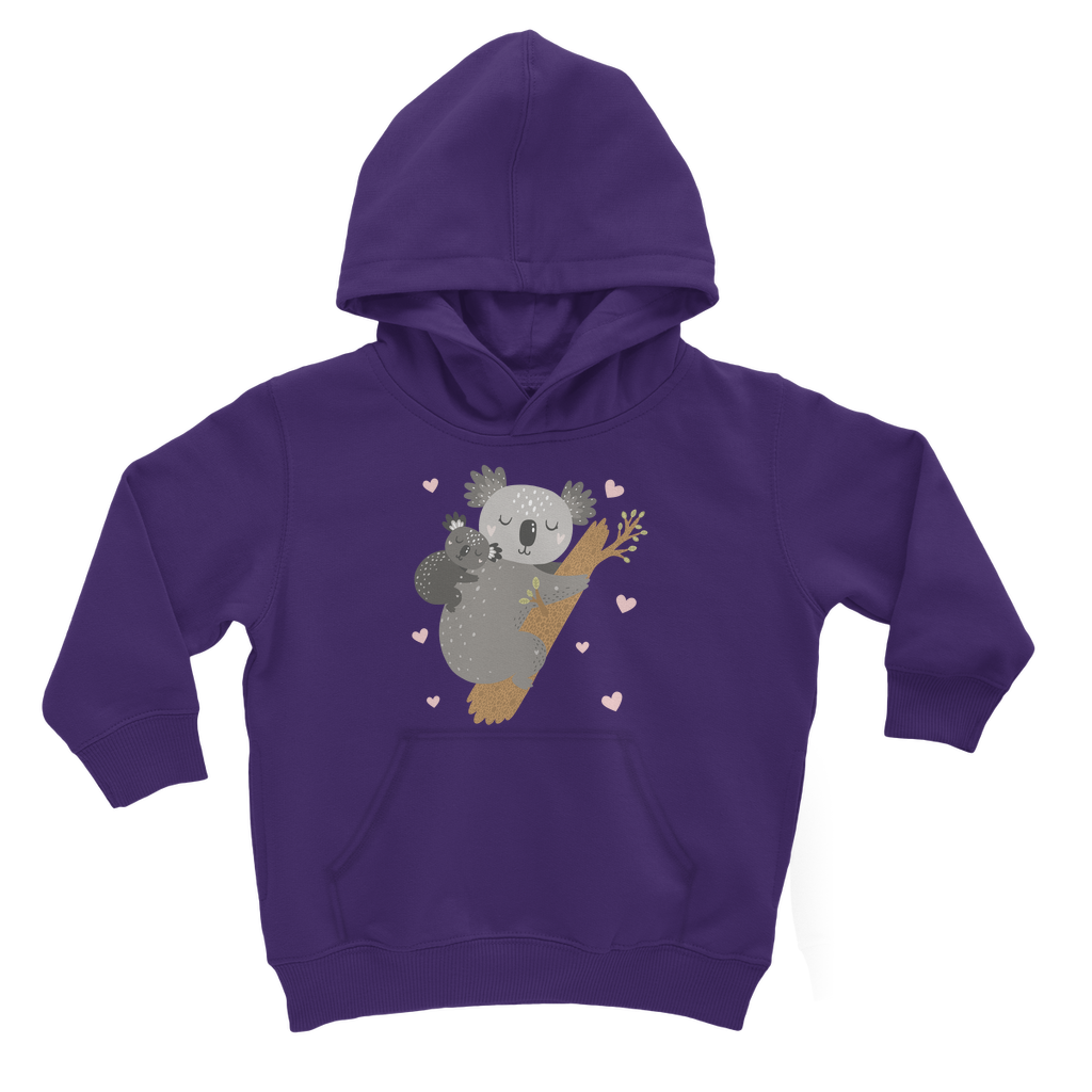 Girls Mum & Baby Koala with Hearts Pullover Hoodie | 3 - 13 years