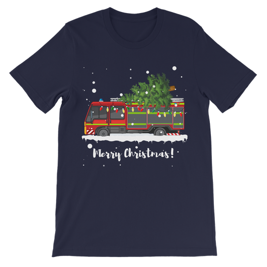 Festive Fire Engine - Kids Christmas T-shirt | 3 - 13 years