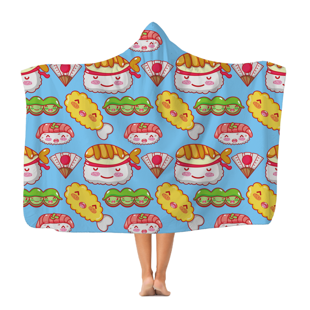 Japanese Sushi Lover Kawaii Hooded Blanket