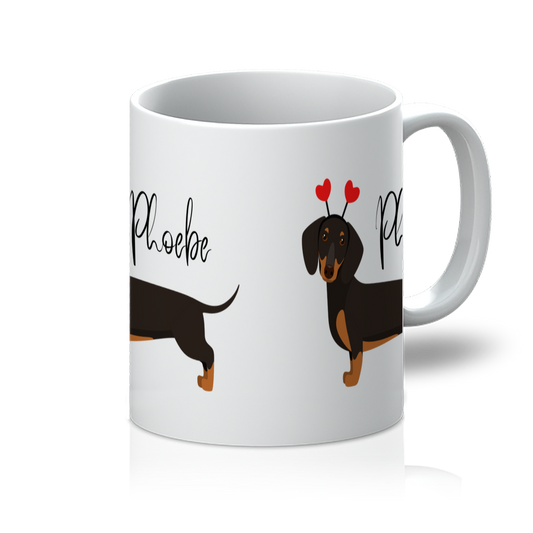 Personalised Dachshund with Hearts Mug