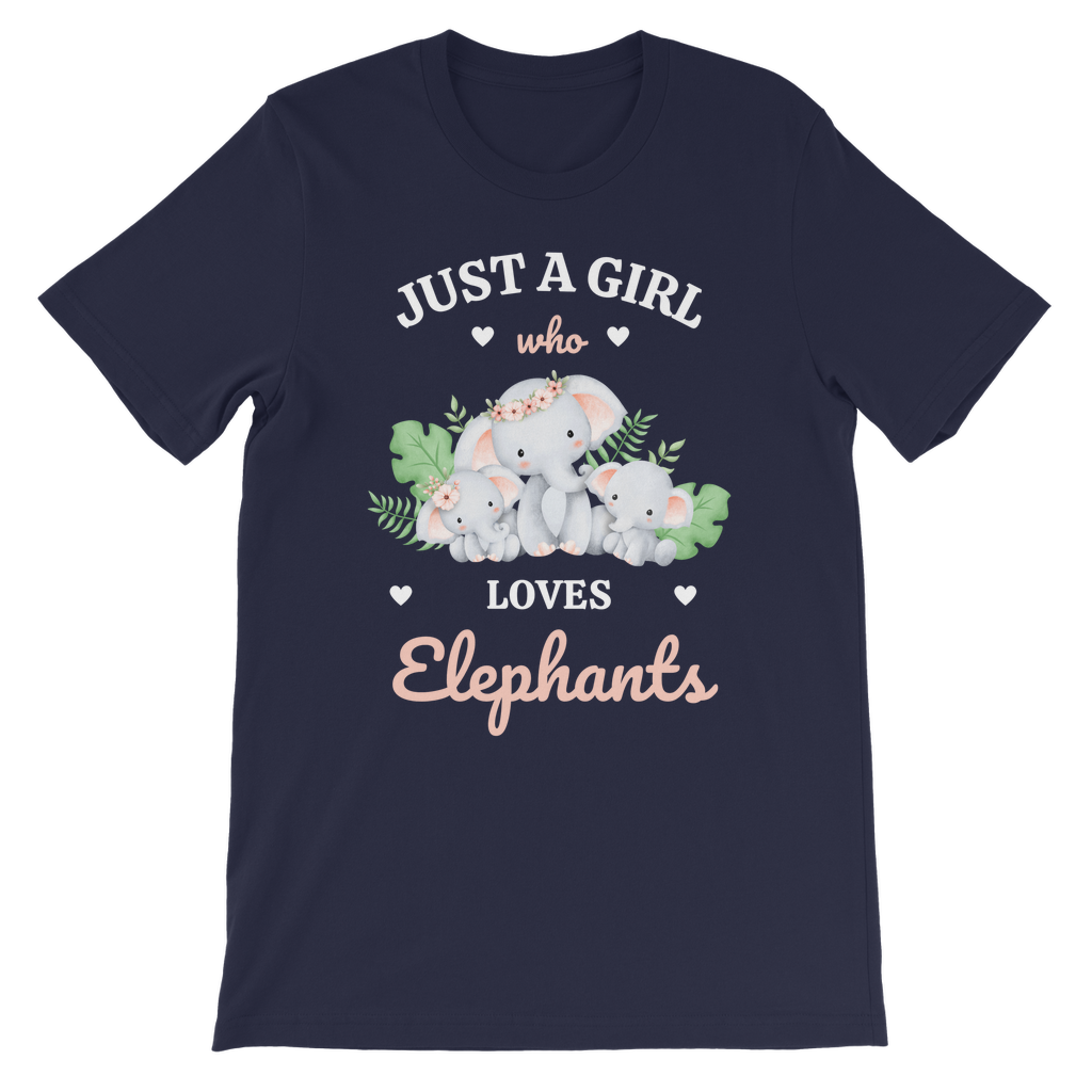Just a Girl who loves elephants - Navy cotton t-shirt