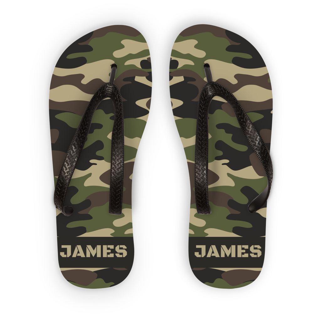 Men's Personalised Camouflage Flip Flops