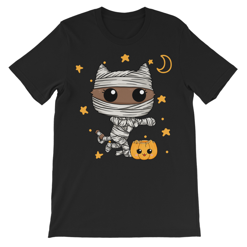 Mummified Cat - Kids Cute & Scary Halloween Cat T-shirt | Unisex Sizes