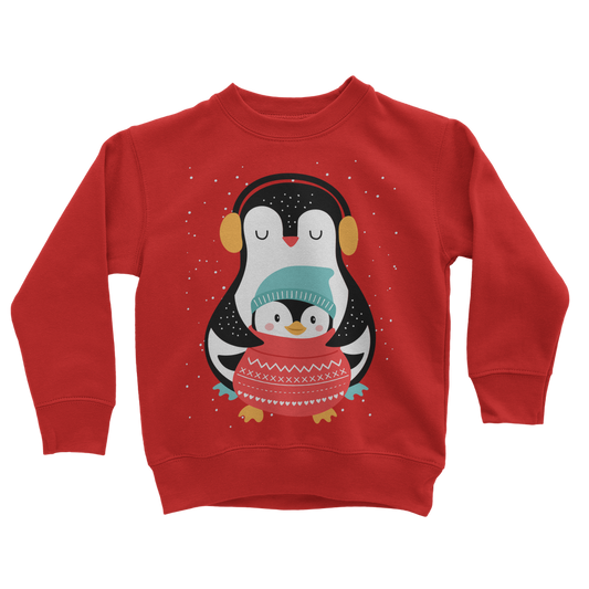 Mum & Baby Penguin - Kids Winter Sweatshirt