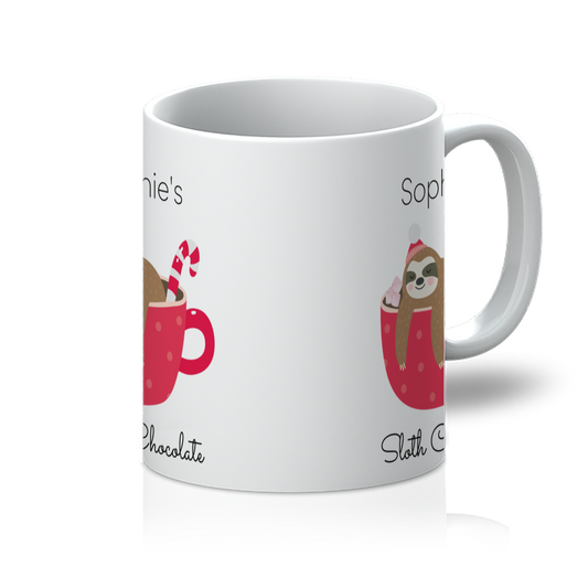 Personalised Sloth Chocolate 11oz Mug