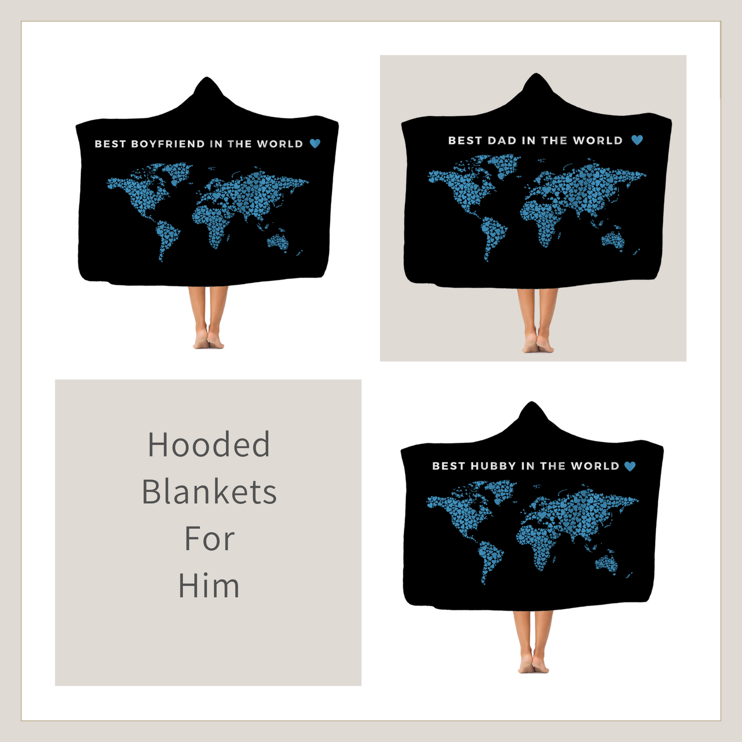 Best Dad in the World - Premium Hooded Blanket for Husband/Dad/Boyfriend