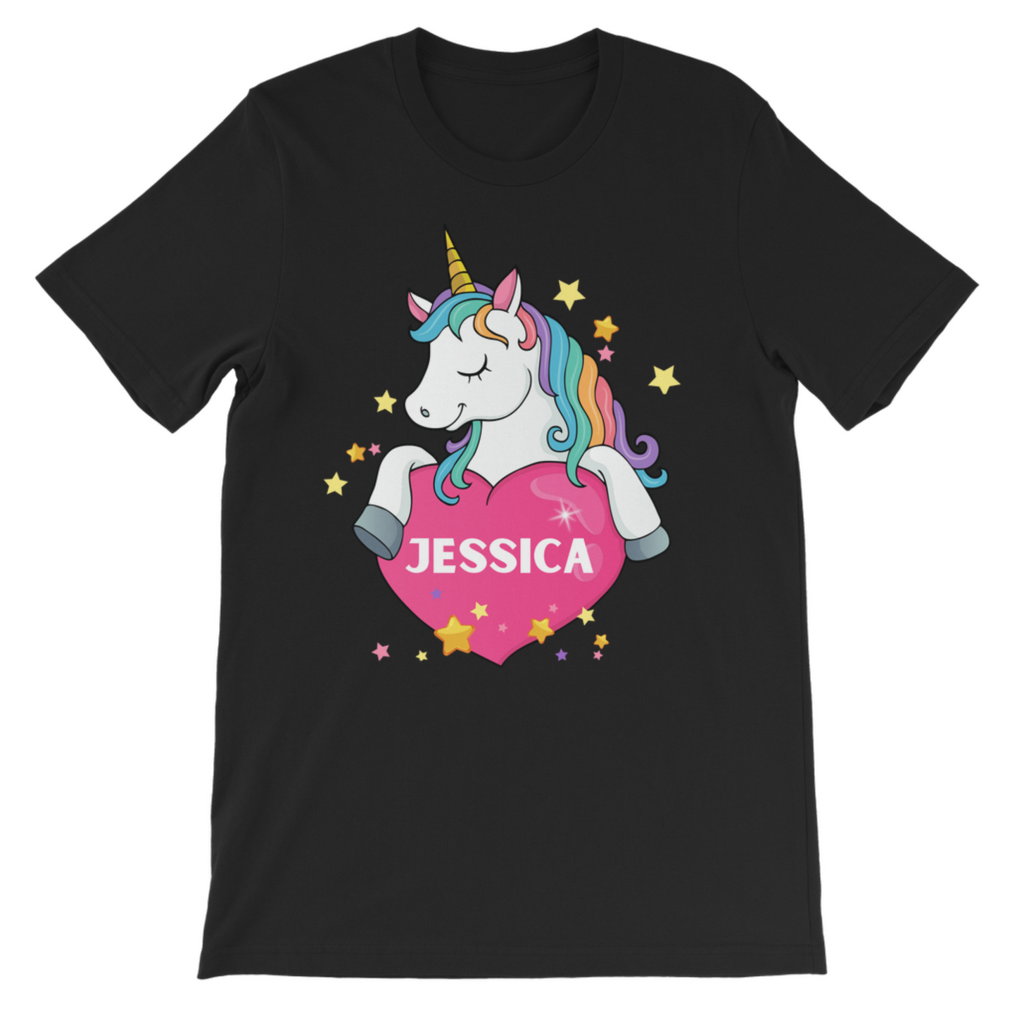 Girls Unicorn Heart Personalised T-shirt | 3 - 13 years