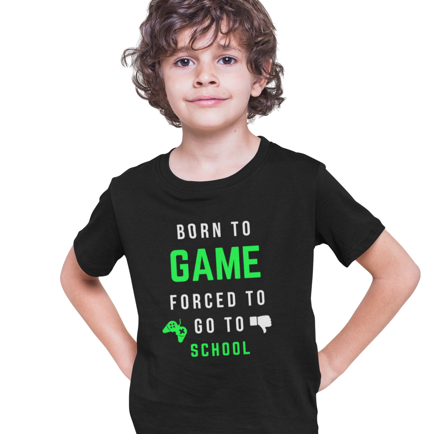 Kids Unisex 'Born to Game' T-shirt | 5 - 13 yrs