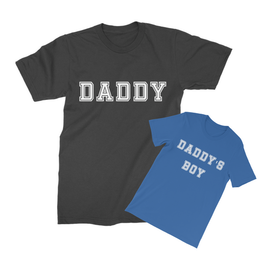 Matching Daddy & Daddy's Boy College-Style T-shirts